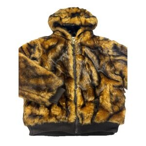 Ablanche Unisex Hooded Brown Faux Fur Coat Urban Outfitter Furfitter